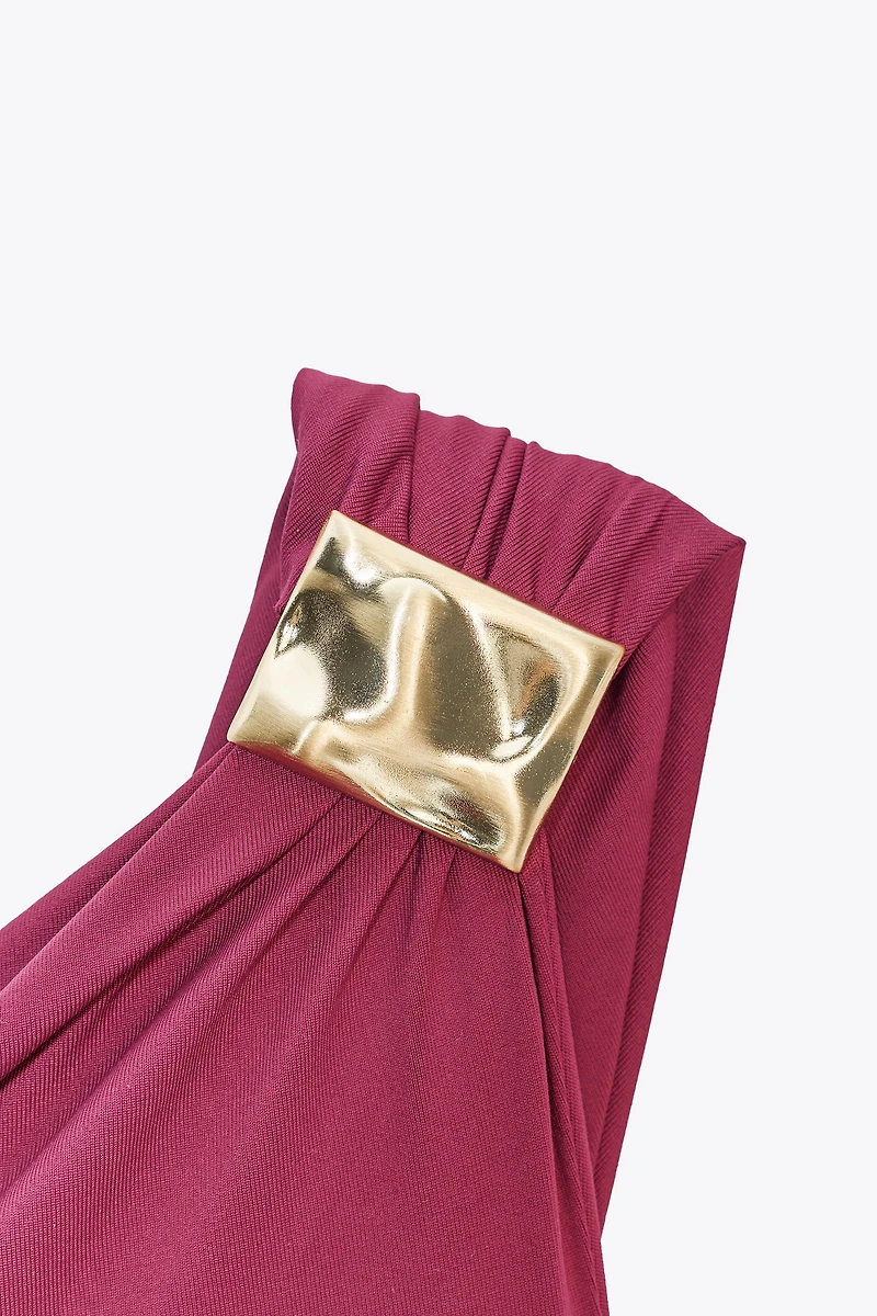 BODY ASYMÉTRIQUE POLYAMIDE PIÈCE MÉTALLIQUE