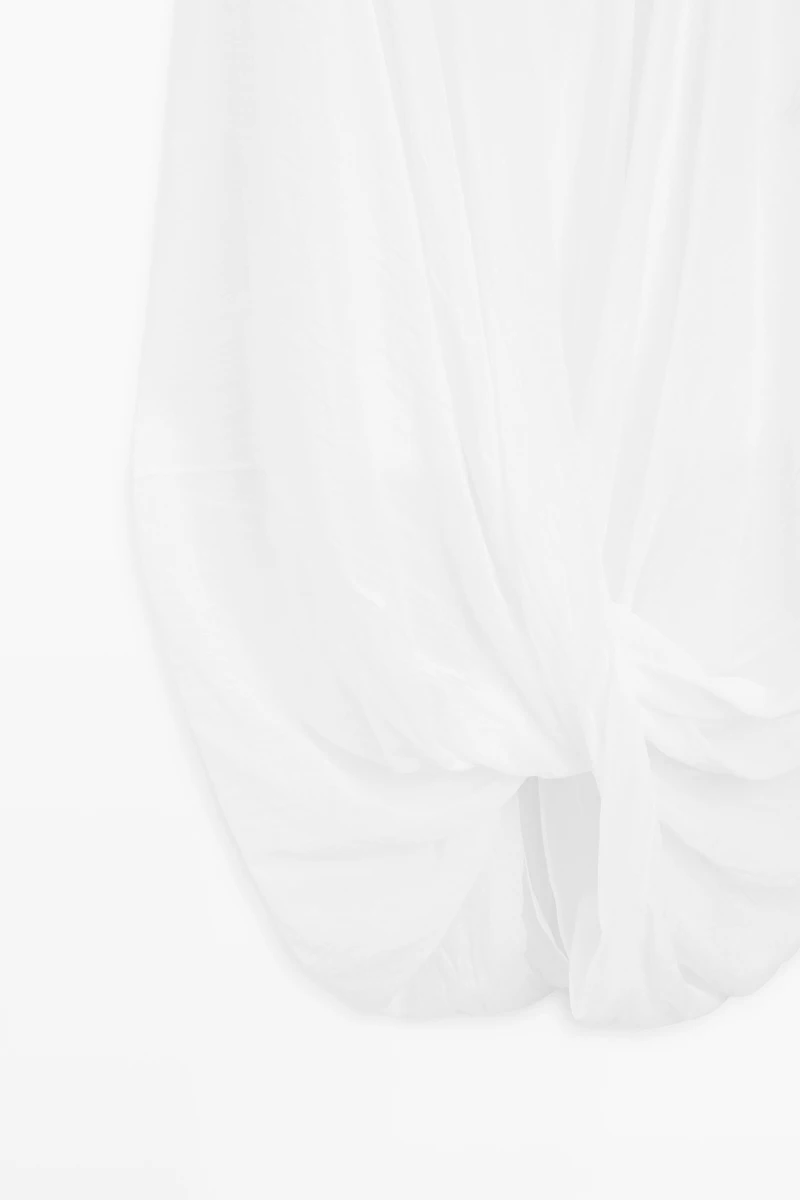 Crossover midi skirt with draped detail