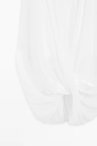 Crossover midi skirt with draped detail