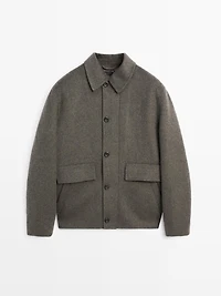 Short wool blend coat with padded lining