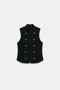 SLEEVELESS BUTTON SHIRT