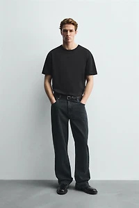 TEXTURE STRIPED JEANS