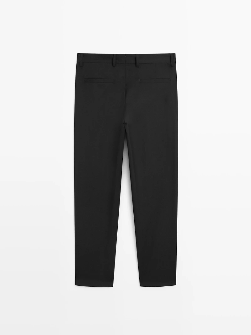 Wide-leg cool wool suit trousers