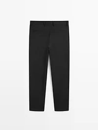 Wide-leg cool wool suit trousers