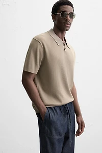 RIB KNIT POLO SHIRT