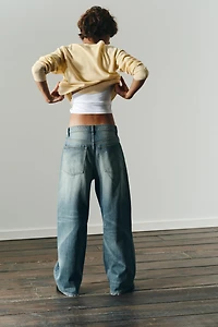 TRF MID-RISE BAGGY BALLOON JEANS