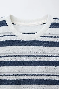 STRIPED KNIT T-SHIRT
