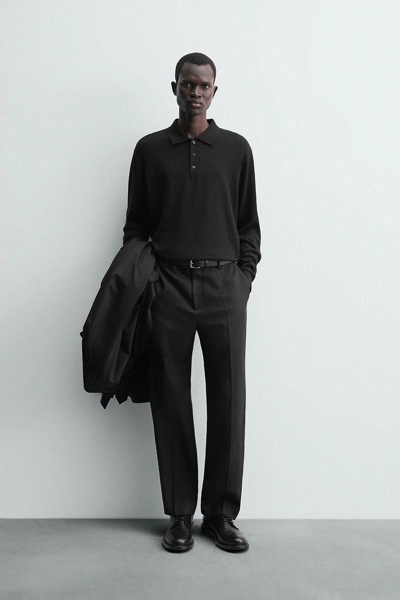 POLO EN MAILLE DE COTON ET LAINE