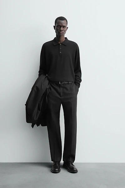 POLO EN MAILLE DE COTON ET LAINE