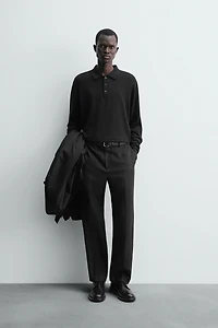 POLO EN MAILLE DE COTON ET LAINE