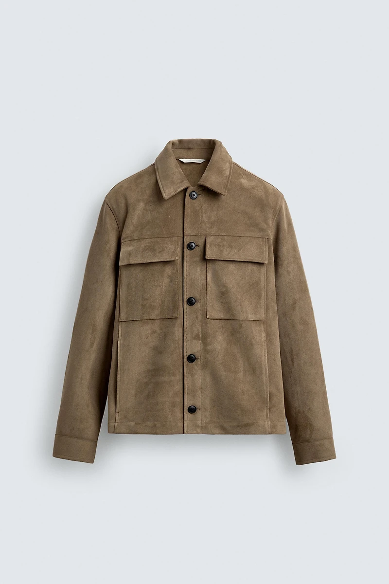 FAUX SUEDE OVERSHIRT