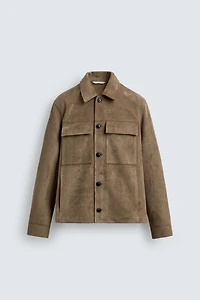 FAUX SUEDE OVERSHIRT