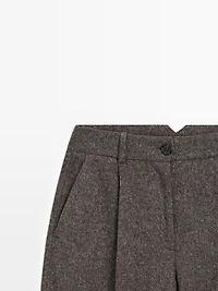 Knickerbocker yarn effect suit trousers