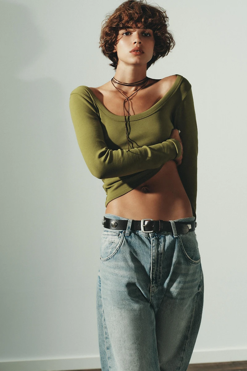 LONG SLEEVE RIB T-SHIRT