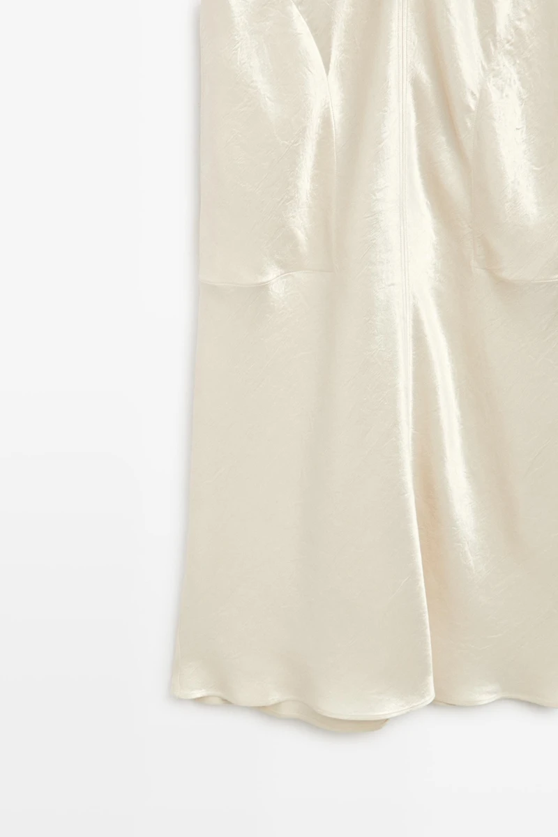 Satin midi slip dress