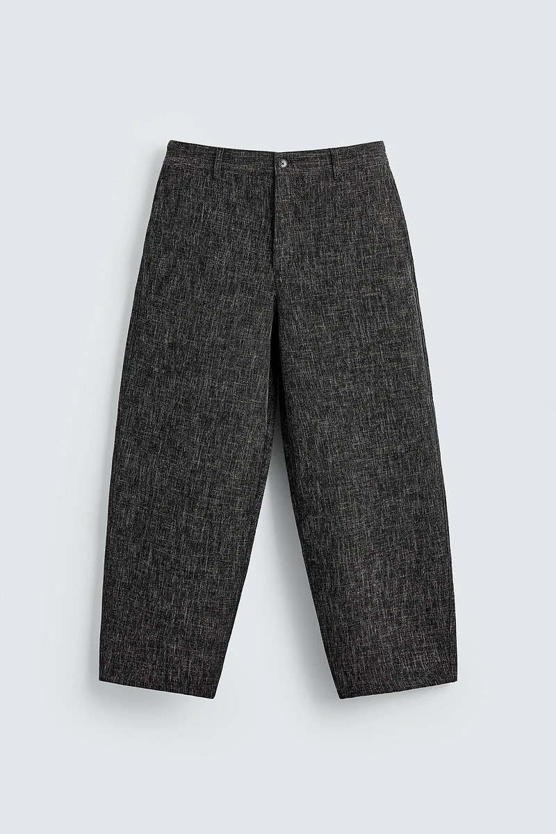 TEXTURED BALLOON FIT PANTS