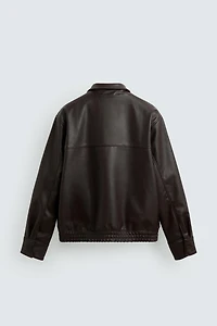 FAUX LEATHER BOMBER JACKET