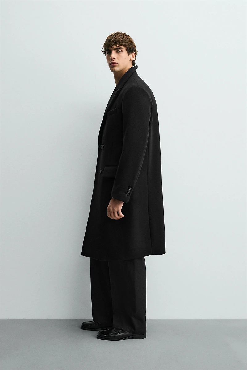 DOUBLE BREASTED MANTECO WOOL BLEND COAT ®
