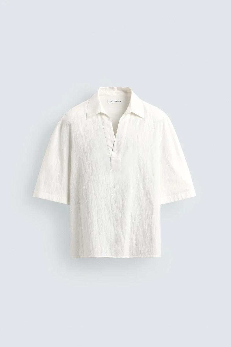 TEXTURED STRIPED POLO SHIRT