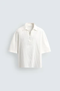 TEXTURED STRIPED POLO SHIRT