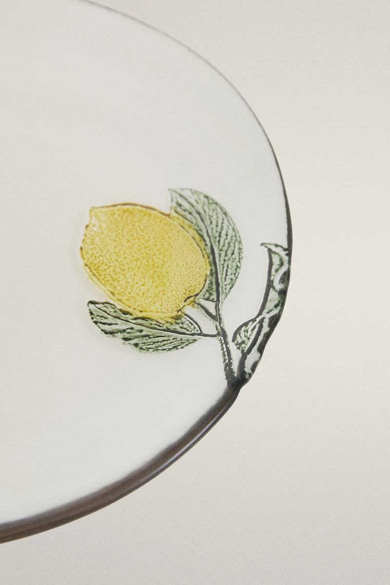 LEMON GLASS DESSERT PLATE