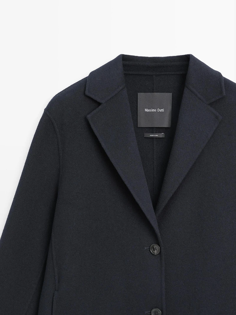 Two-button wool blend coat