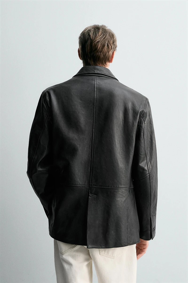 LEATHER BLAZER