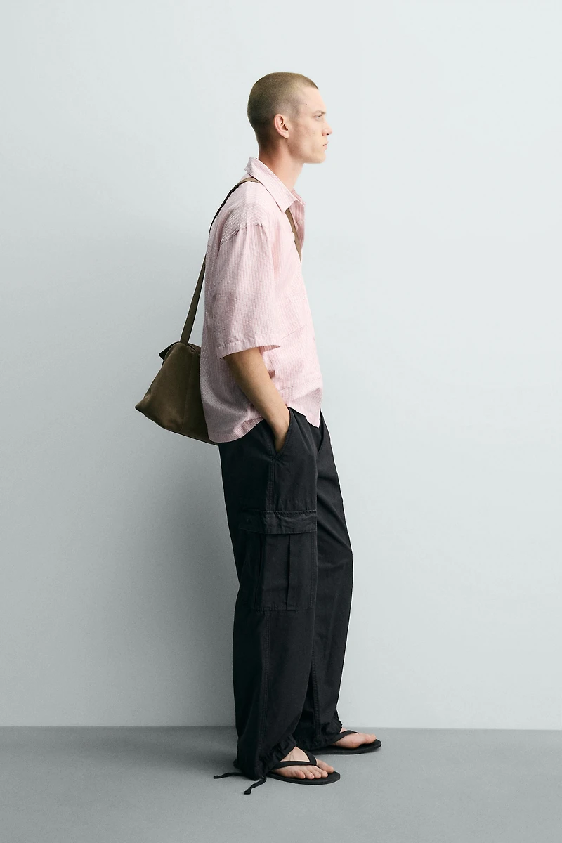STRIPED TEXTURED JACQUARD SHIRT