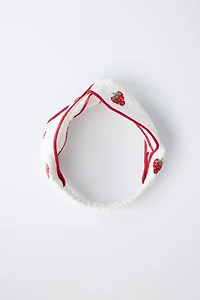 EMBROIDERED STRAWBERRY HEADBAND