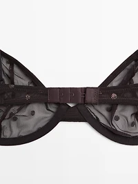 Soutien-gorge semi-transparent à pois