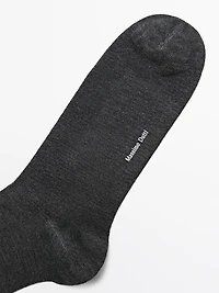 Plain knit cotton blend socks