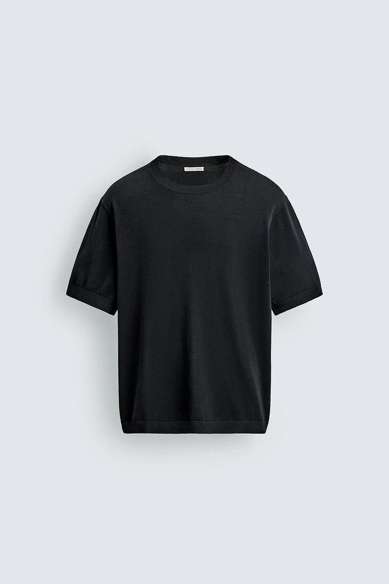 LIGHTWEIGHT COTTON KNIT T-SHIRT
