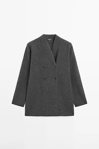 Cardigan long en laine à double boutonnage