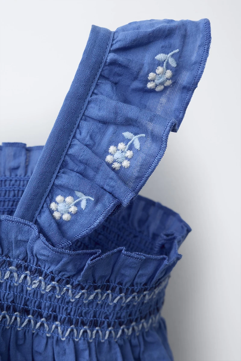 ENSEMBLE BLOUSE ET CULOTTE TEXTURE FLEURS BRODÉES