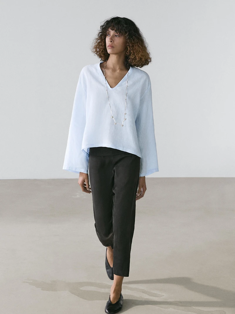Chemise manches longues 100 % lin
