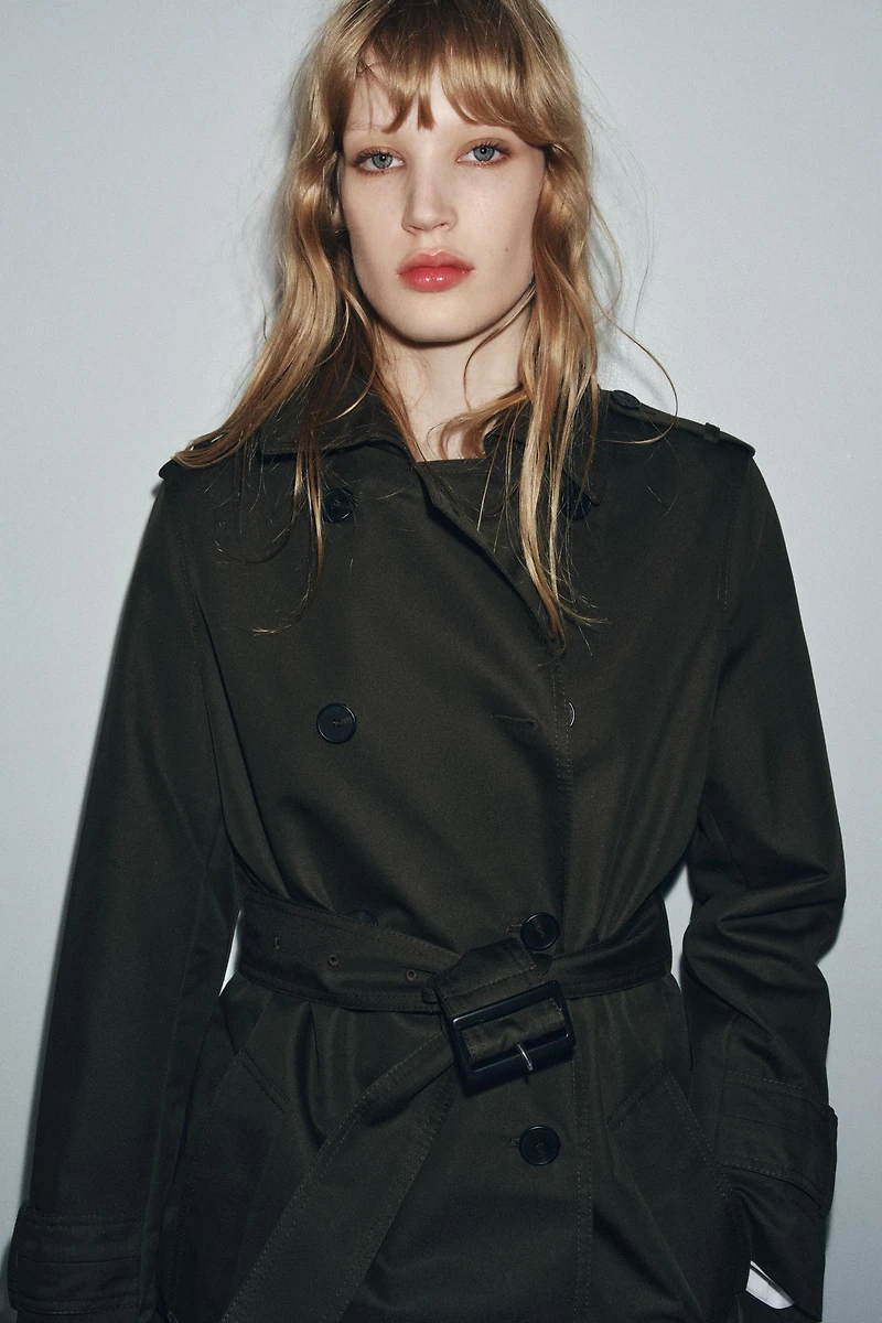 WATER REPELLENT DOUBLE-BREASTED TRENCH COAT ZW COLLECTION