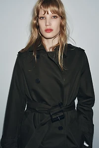 WATER REPELLENT DOUBLE-BREASTED TRENCH COAT ZW COLLECTION