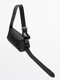 Small nappa leather bag with buckle