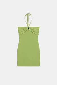 BANDEAU KNIT DRESS WITH BEADS