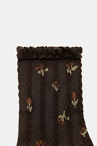 FLORAL PRINT LACE SOCKS