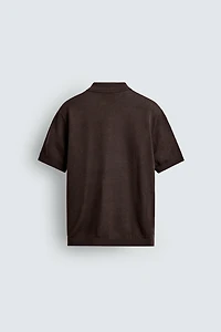 LINEN BLEND KNIT POLO SHIRT