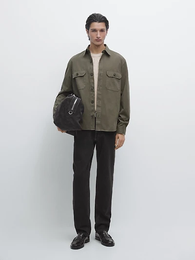 Cotton overshirt with pockets