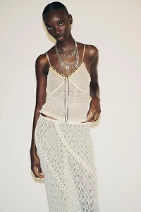 JUPE MIDI DENTELLE CLOUS