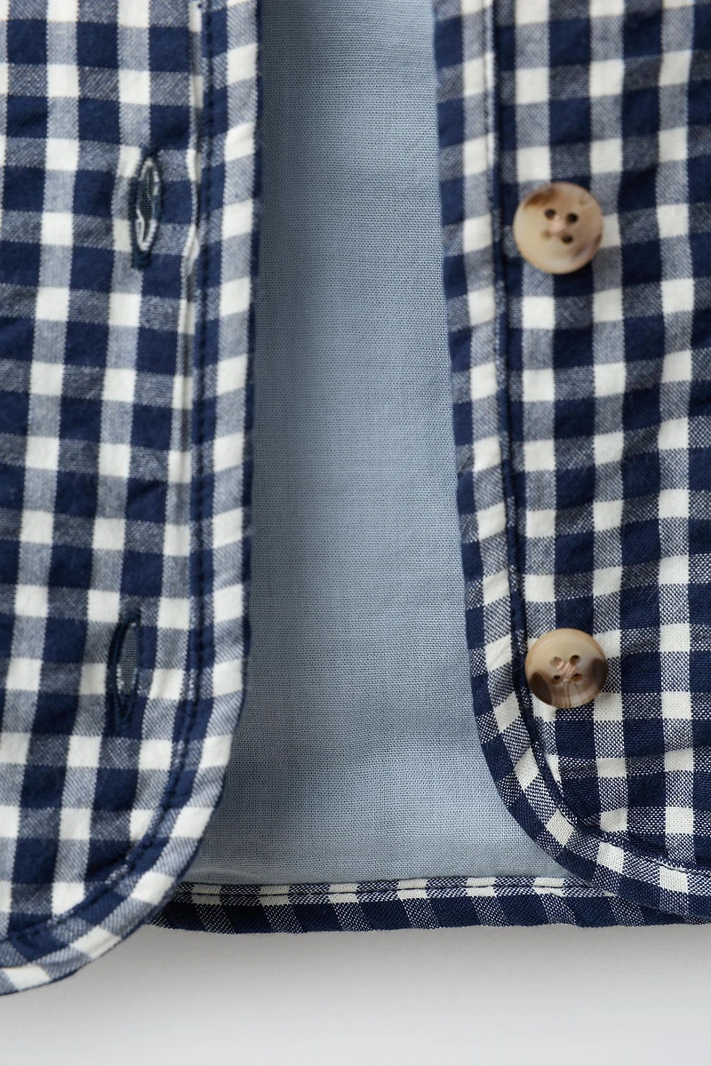 GINGHAM CHECK PUFFER JACKET