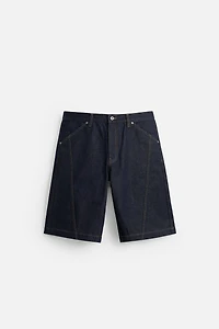 BERMUDA DENIM COUPE AMPLE SURPIQÛRES