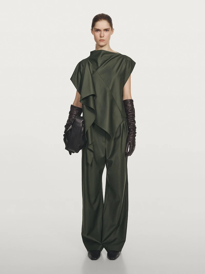 Pantalon à pinces en mélange de laine - STUDIO