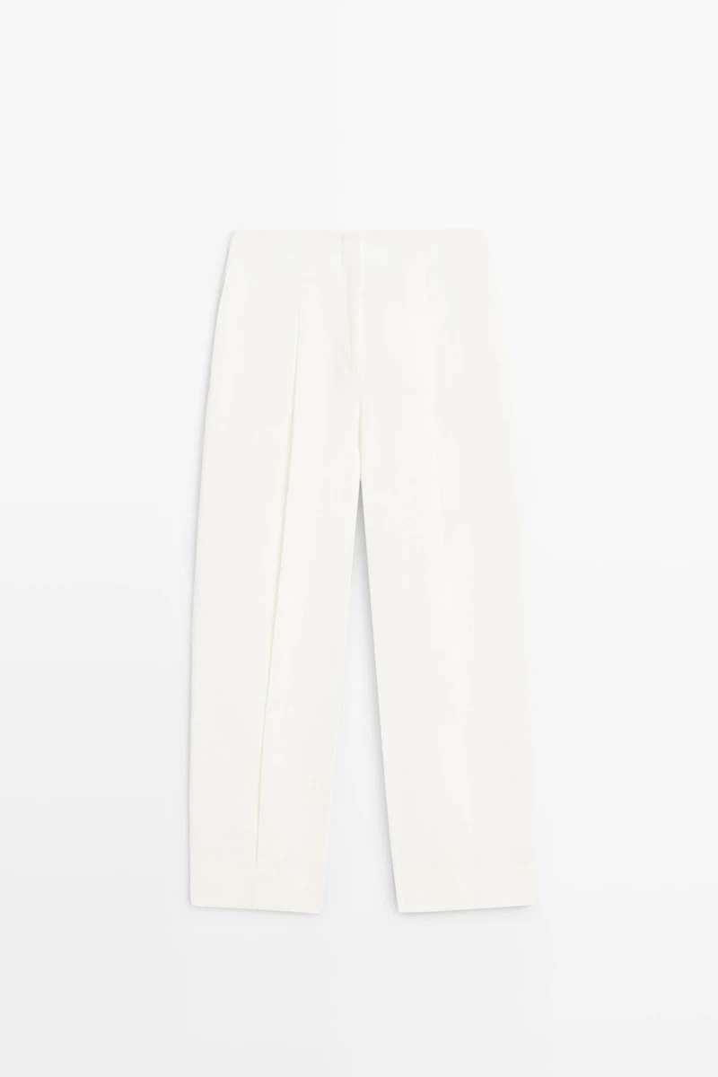 Linen trousers with darts