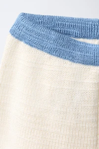 SHORT EN MAILLE CONTRASTÉE