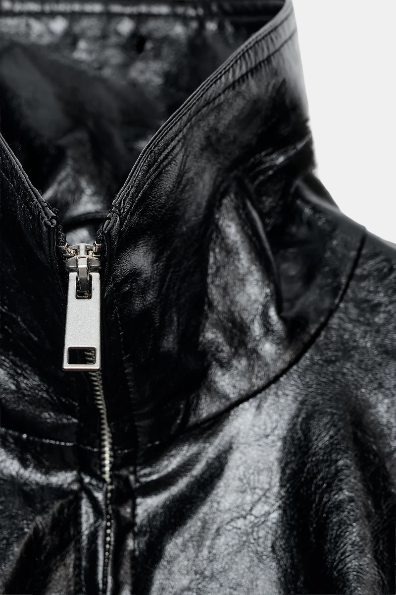 FAUX LEATHER JACKET WITH SCARF ZW COLLECTION