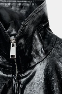 FAUX LEATHER JACKET WITH SCARF ZW COLLECTION